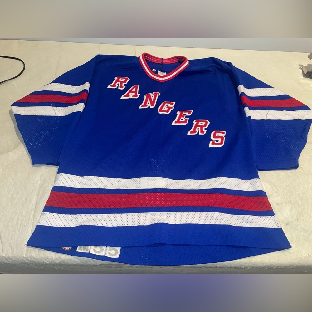 Authentic New York Rangers Ccm Jersey Blue Clean Vintage Mens 50 Sewn 90s NHL